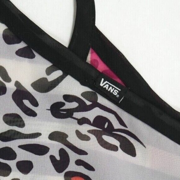 Vans Womens Reversible Semi Sheer Sleeveless Tunic Top Womens Medium - Picture 2 of 12